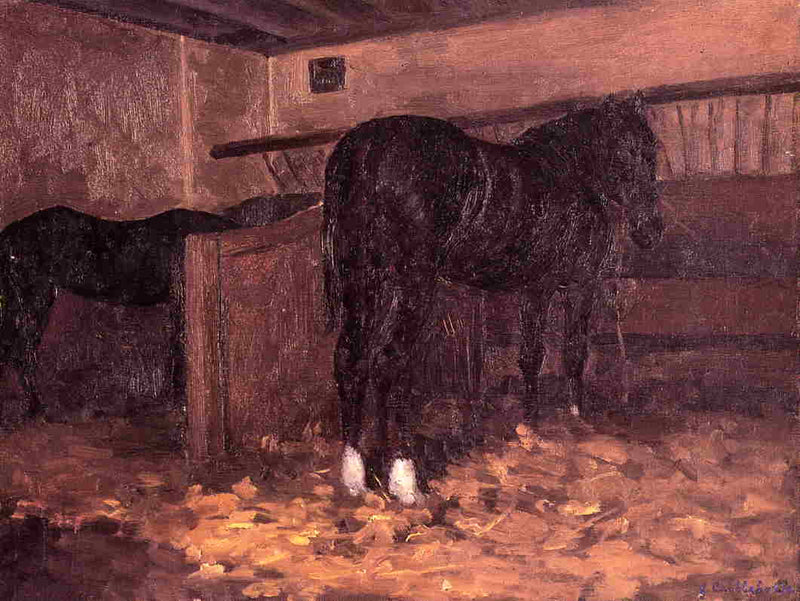 Horses in the Stable on gallery wrap