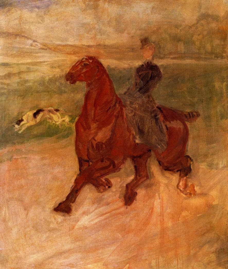 Horsewoman and Dog by Henri de Toulouse-Lautrec — hand-painted animal oil painting reproduction on canvas