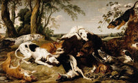 Hounds Bringing down a Boar by Frans Snyders — hand-painted animal oil painting reproduction on canvas