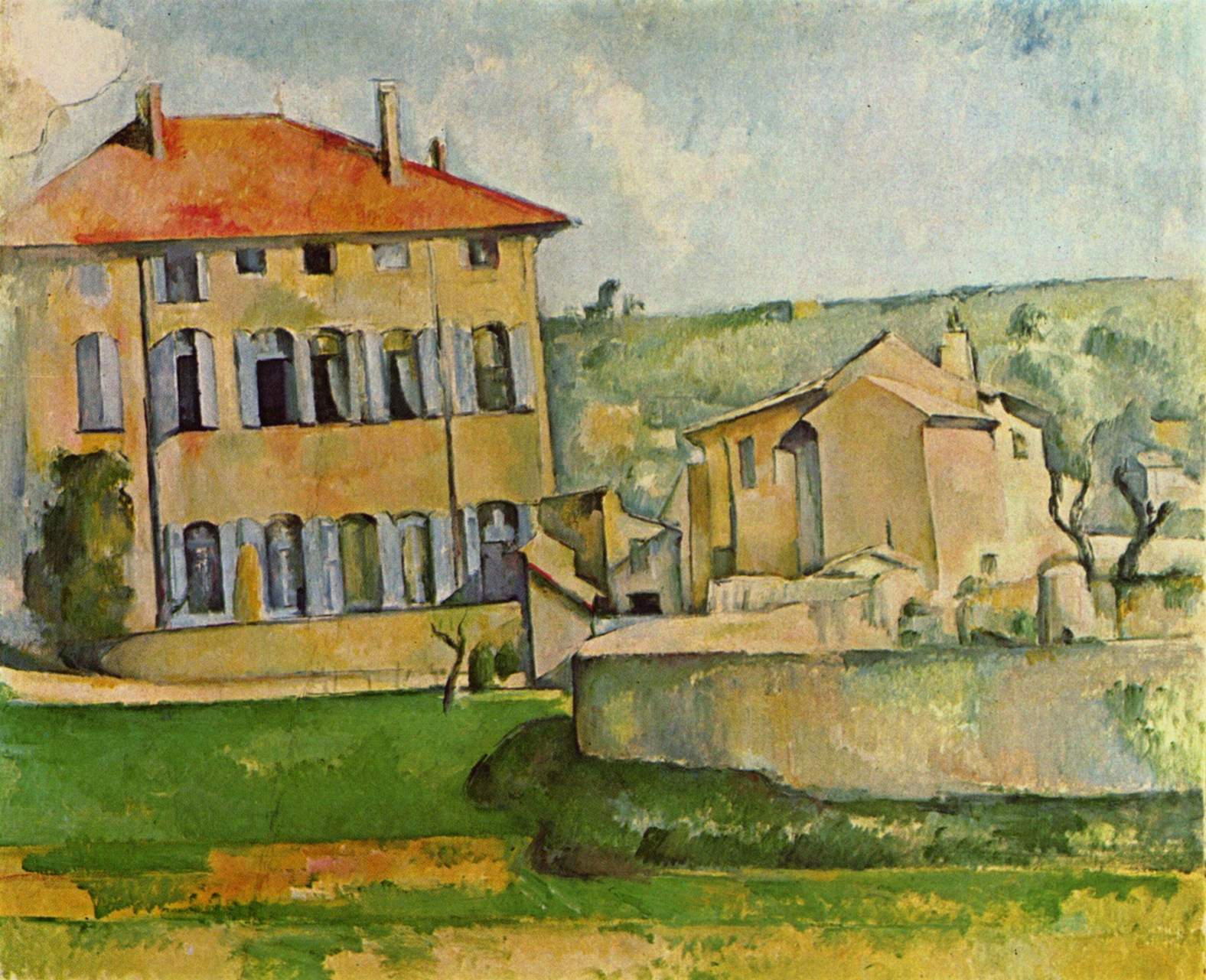 House and Farm at Jas de Bouffan - Paul Cezanne