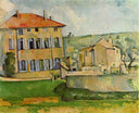 House and Farm at Jas de Bouffan by Paul Cezanne — hand-painted architectural oil painting reproduction on canvas