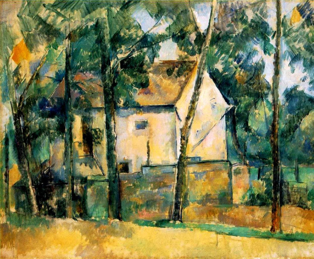 House and Trees by Paul Cezanne — hand-painted botanical oil painting reproduction on canvas