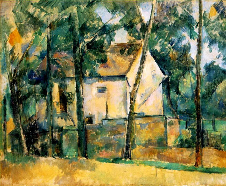 House and Trees by Paul Cezanne — hand-painted botanical oil painting reproduction on canvas