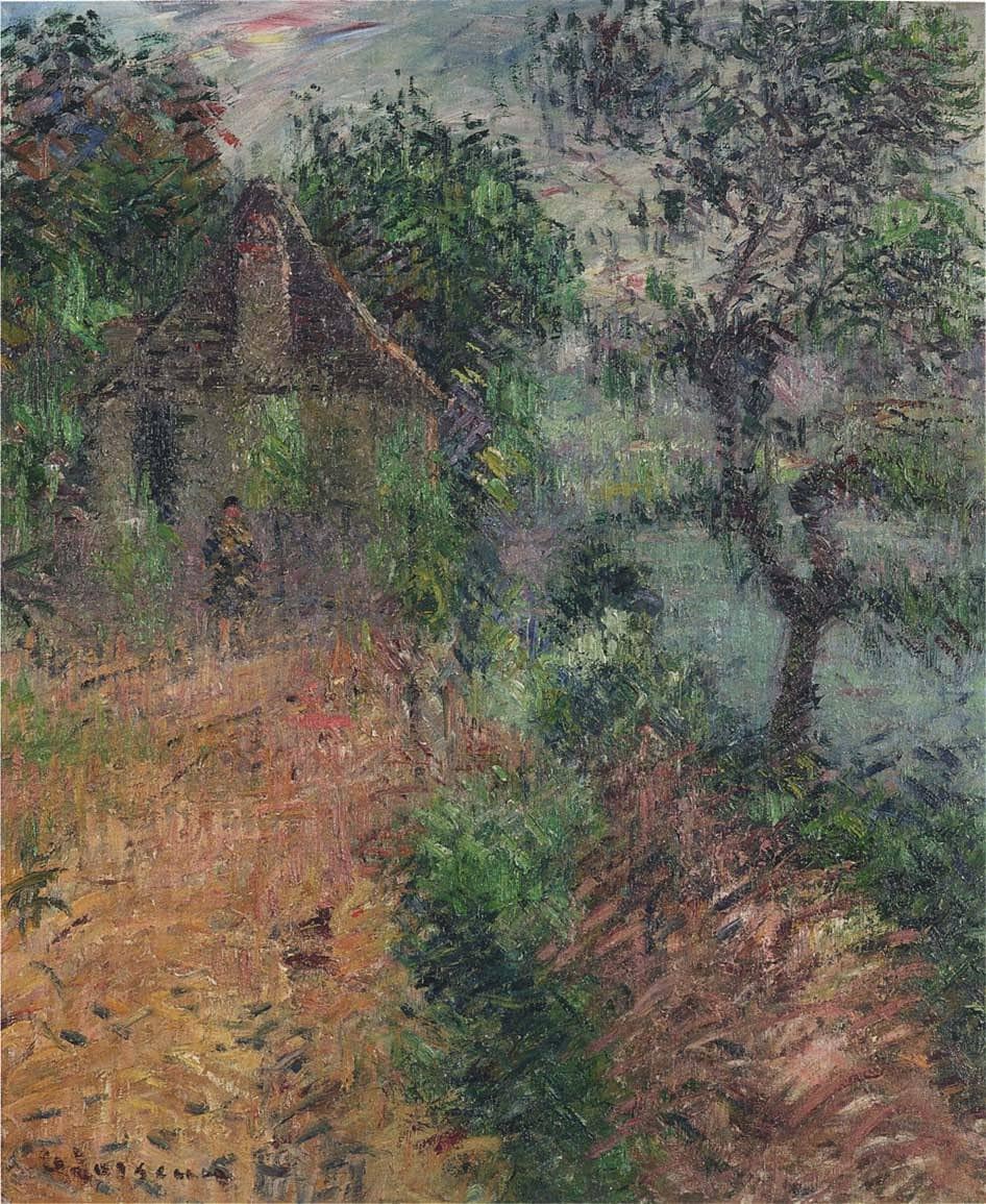 House at Beynac by Gustave Loiseau — hand-painted architectural oil painting reproduction on canvas
