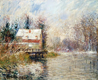 House by the Water by Gustave Loiseau — hand-painted architectural oil painting reproduction on canvas