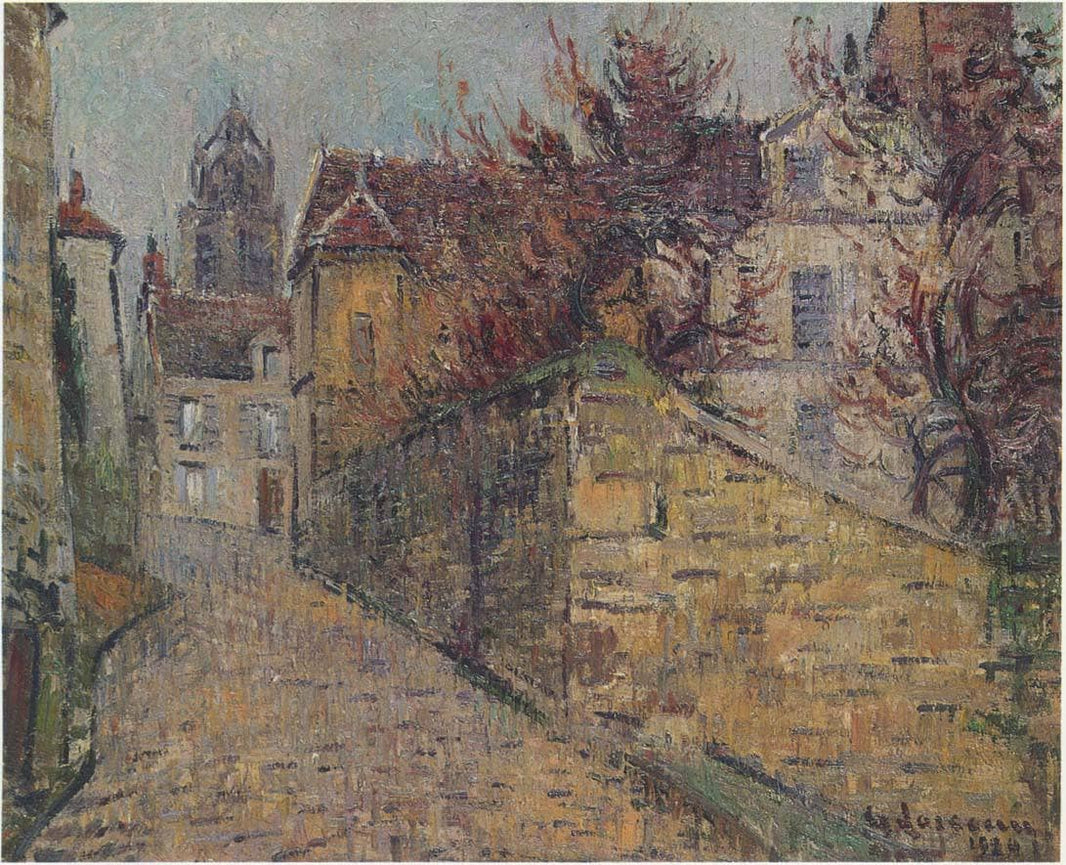 House of the Sisters in Pontoise by Gustave Loiseau — hand-painted botanical oil painting reproduction on canvas