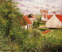 Houses at Knocke, Belgium by Camille Pissarro — rural oil painting wall art, Impressionism