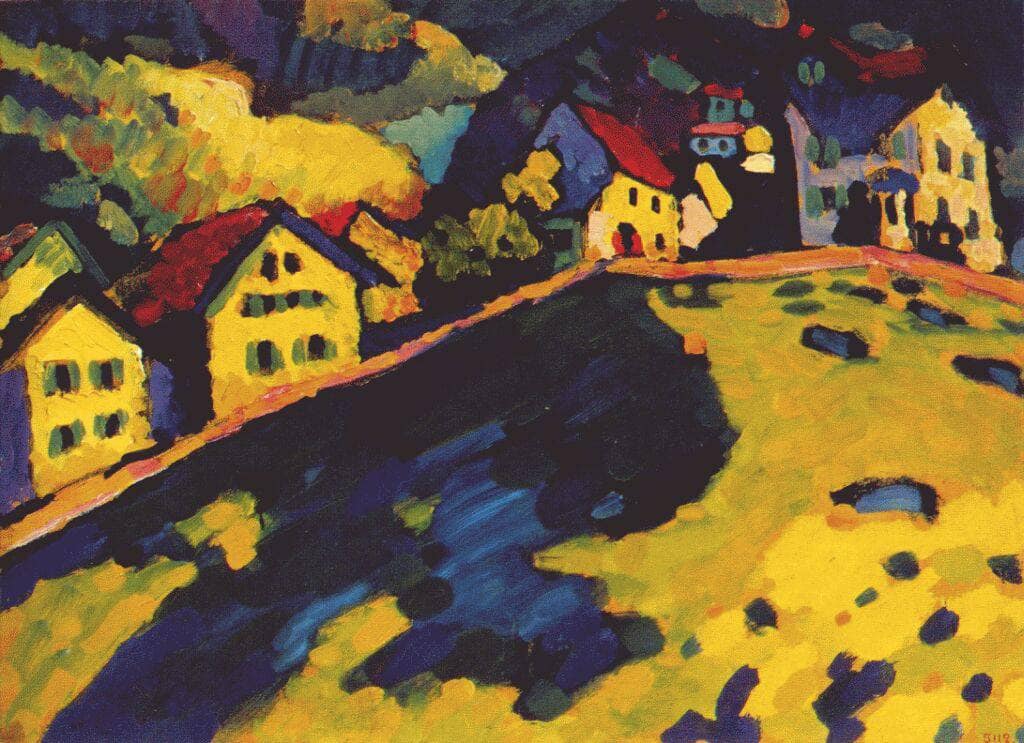 Houses at Murnau by Wassily Kandinsky — hand-painted abstract oil painting reproduction on canvas