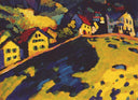 Houses at Murnau by Wassily Kandinsky — rural oil painting wall art, Expressionism