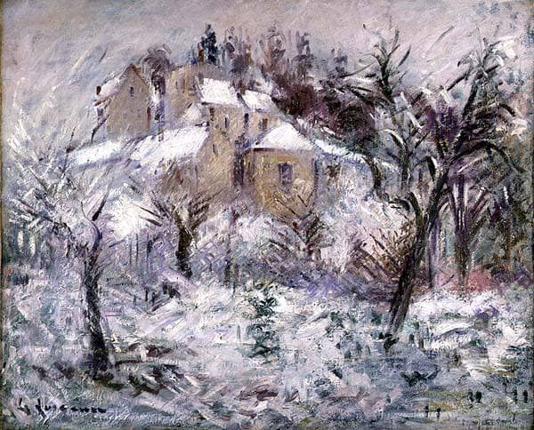 Houses at Pontoise by Gustave Loiseau — hand-painted architectural oil painting reproduction on canvas