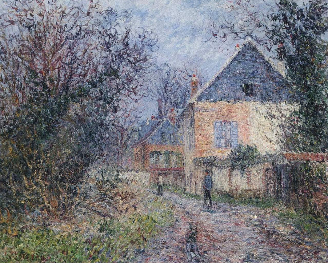 Houses near the Eure by Gustave Loiseau — hand-painted architectural oil painting reproduction on canvas