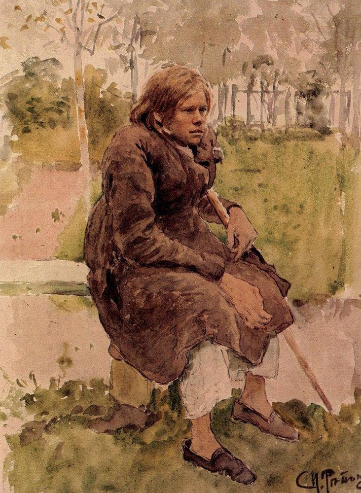 Hunchback (study) by Ilya Repin — hand-painted portrait oil painting reproduction on canvas