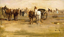 Hungarian carriage by August von Pettenkofen — hand-painted landscape oil painting reproduction on canvas