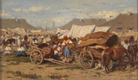 Hungarian Market Scene by August von Pettenkofen — hand-painted landscape oil painting reproduction on canvas