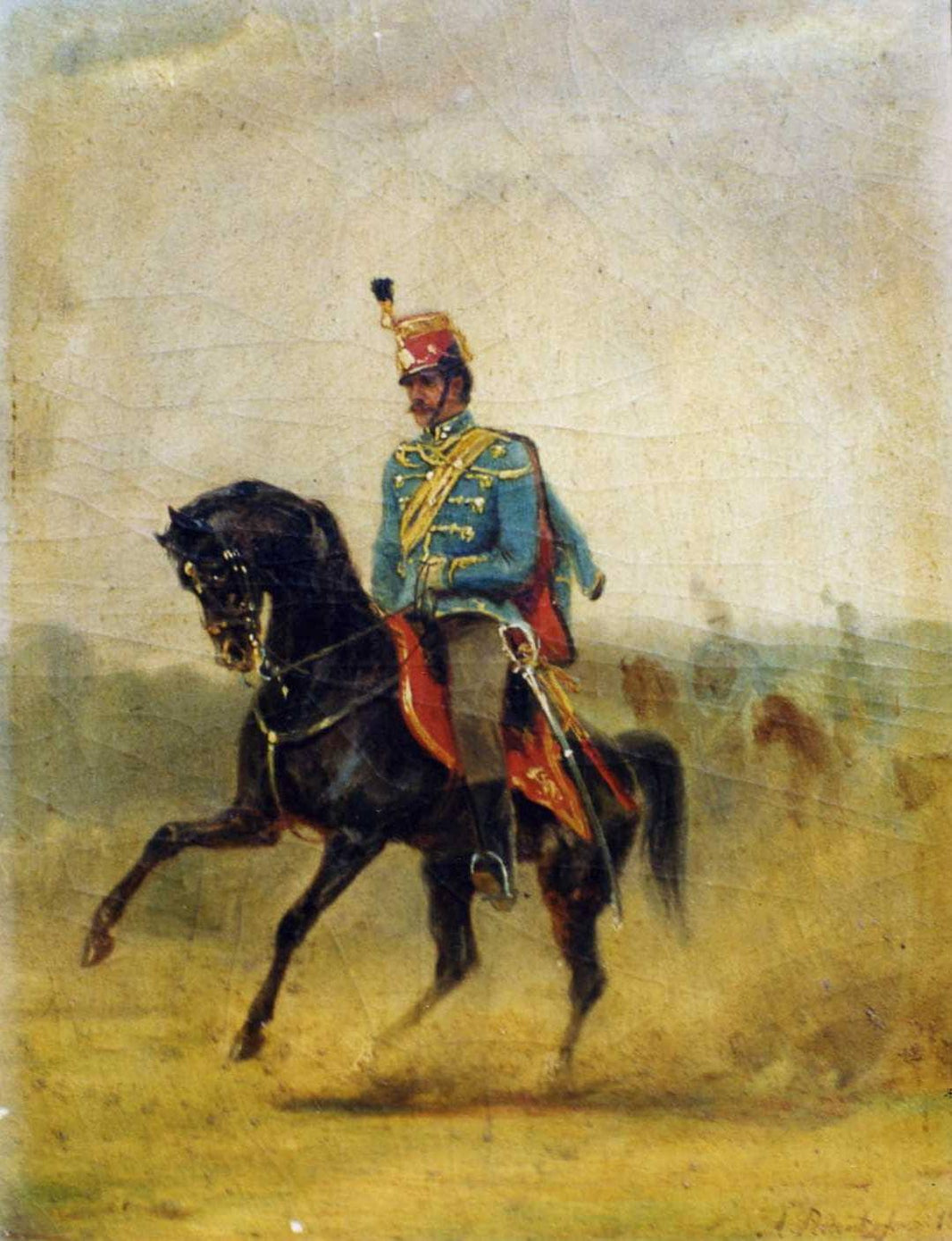 Hungarian Hussar by August von Pettenkofen — hand-painted animal oil painting reproduction on canvas