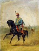 Hungarian Hussar by August von Pettenkofen — hand-painted animal oil painting reproduction on canvas