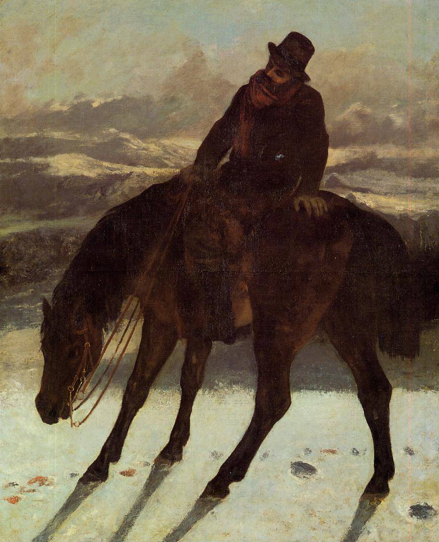 Hunter on Horseback, Redcovering the Trail - Gustave Courbet