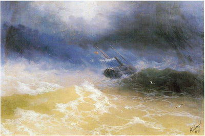 Hurricane on a sea in bedroom