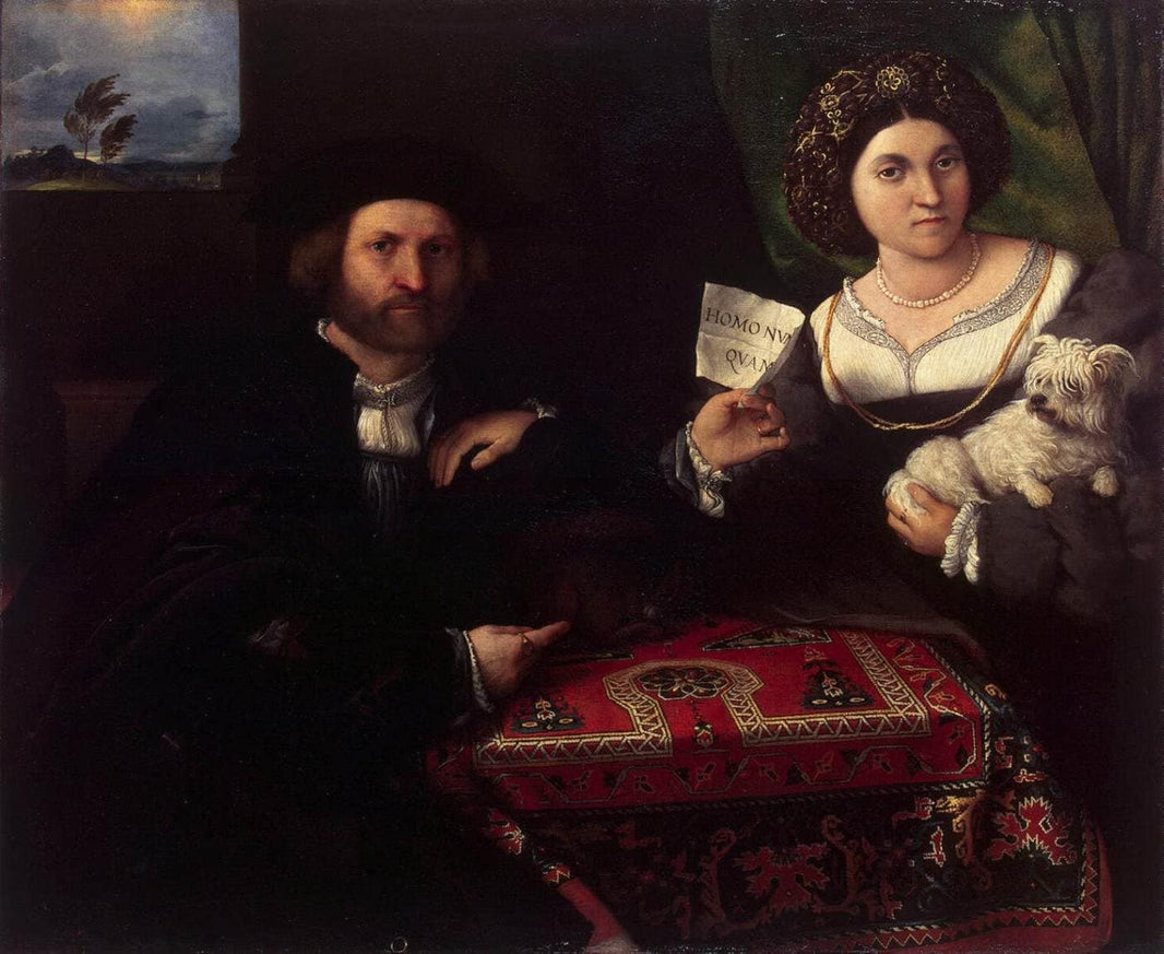 Husband and Wife by Lorenzo Lotto — hand-painted portrait oil painting reproduction on canvas