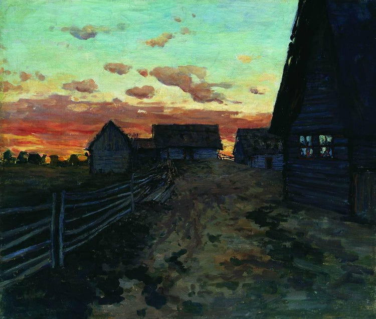 Huts after sunset - Isaac Levitan