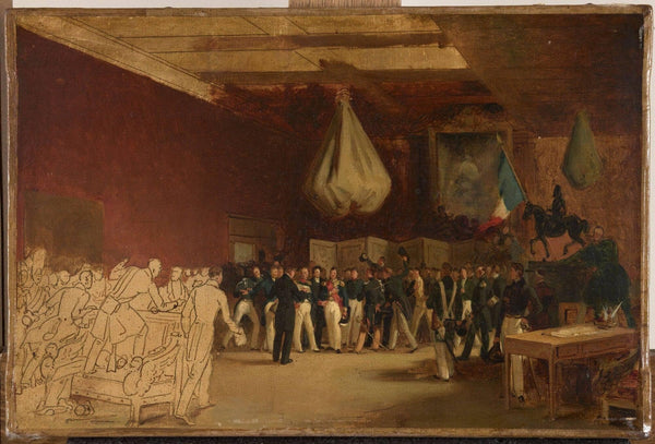 Casimir Périer offering the lieutenant generalship of the kingdom to Louis-Philippe, Duke of Orléans, at the Hôtel de Ville in Paris, July 31, 1830