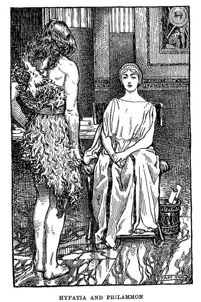 Hypatia and Philammon. Illustration from a 1914 Edition of Charles Kingsley's 1853 Novel Hypatia by Byam Shaw — oil painting reproduction
