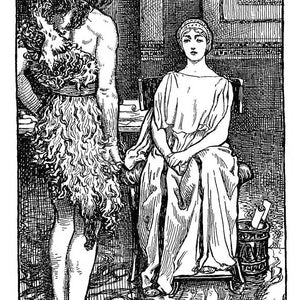 Hypatia and Philammon. Illustration from a 1914 Edition of Charles Kingsley's 1853 Novel Hypatia