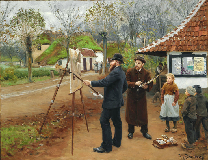 I. A. Ring Painting near Aasum Smithy by Hans Andersen Brendekilde — hand-painted cultural oil painting reproduction on canvas