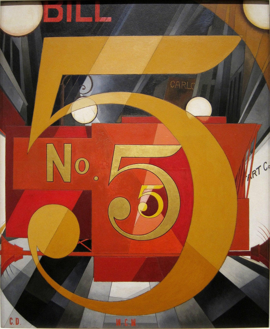 I Saw the Figure 5 in Gold (William Carlos Williams) by Charles Demuth — hand-painted abstract oil painting reproduction on canvas