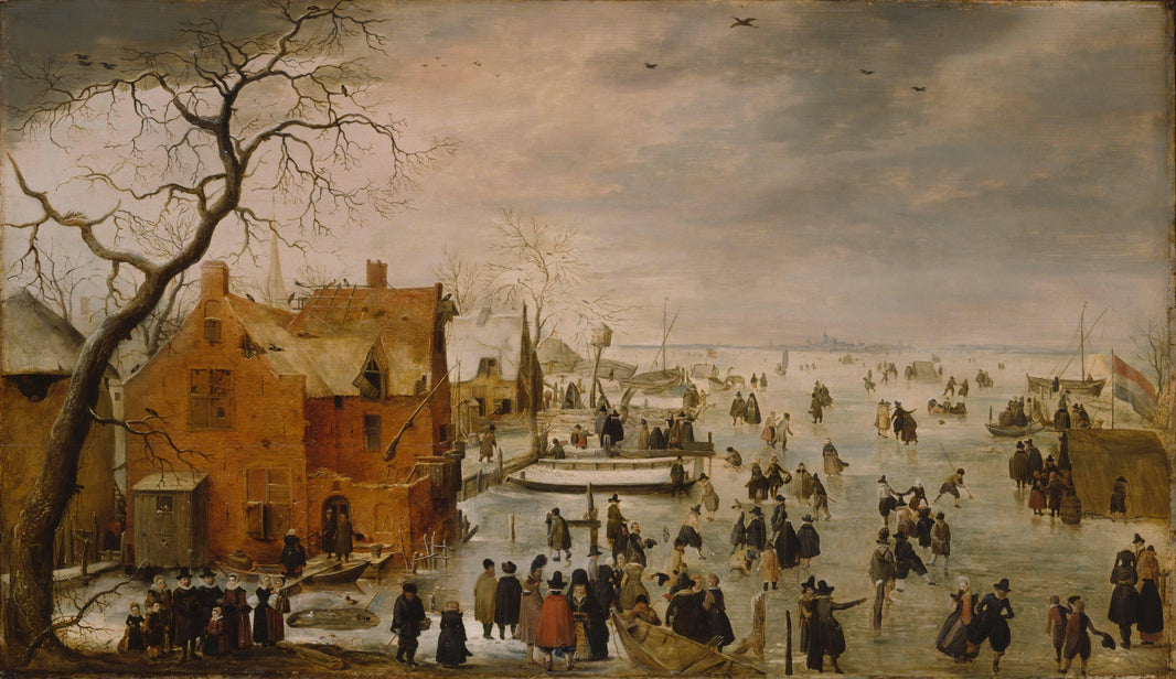 Ice Landscape by Hendrick Avercamp — hand-painted cultural oil painting reproduction on canvas