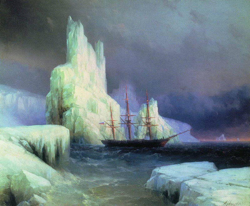 Icebergs in the Atlantic on gallery wrap