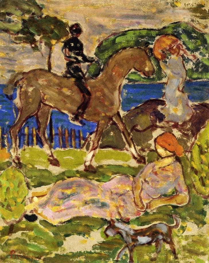 Idyllic Landscape by Maurice Prendergast — hand-painted animal oil painting reproduction on canvas