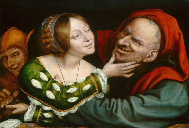 Ill-matched Lovers by Quentin Matsys — hand-painted portrait oil painting reproduction on canvas