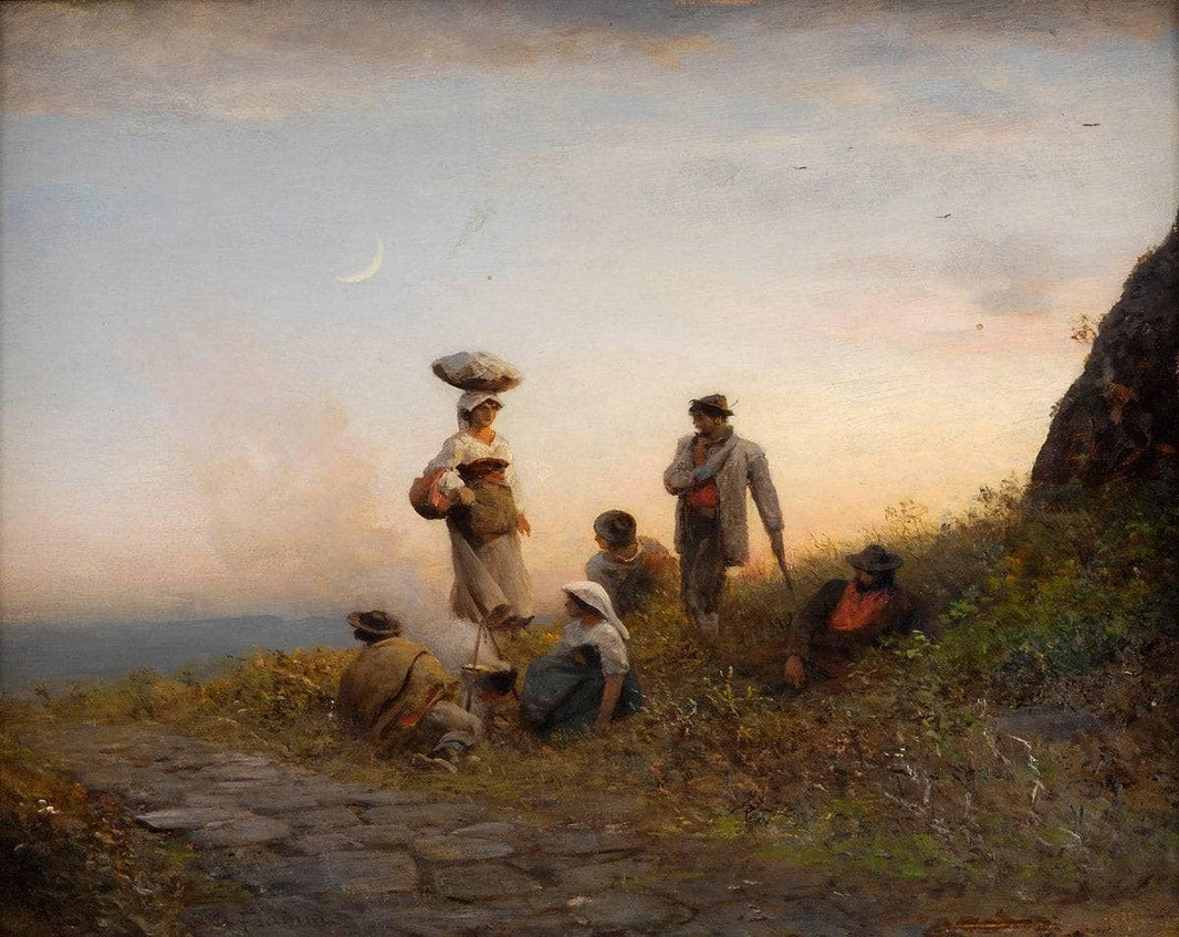 Im the Roman Campagna by Albert Flamm — hand-painted landscape oil painting reproduction on canvas