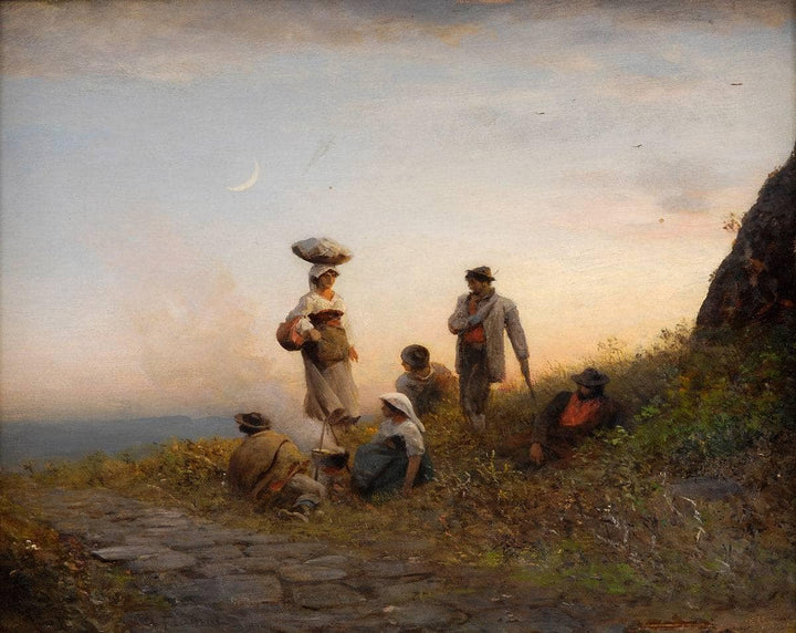 Im the Roman Campagna by Albert Flamm — hand-painted landscape oil painting reproduction on canvas