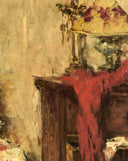 The female mender by Umberto Veruda — children oil painting wall art, Realism