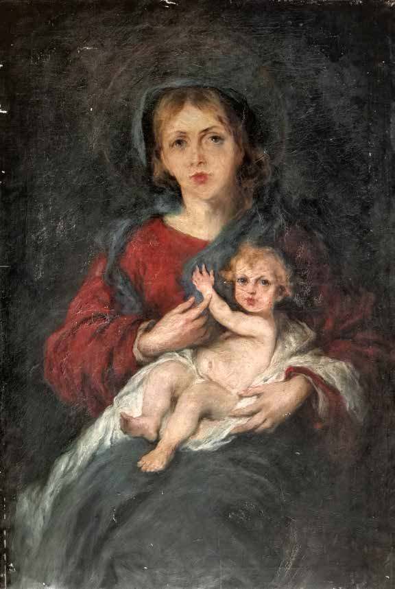 Madonna and Child by Umberto Veruda — hand-painted portrait oil painting reproduction on canvas