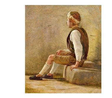 A shepherd boy by Wilhelm Bendz — hand-painted portrait oil painting reproduction on canvas