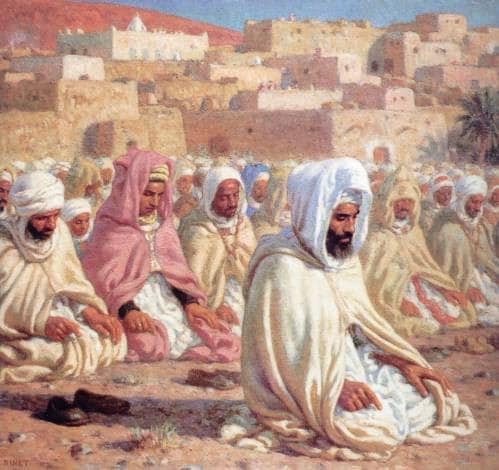 Imam Presiding over Prayer by Nasreddine Dinet — hand-painted cultural oil painting reproduction on canvas