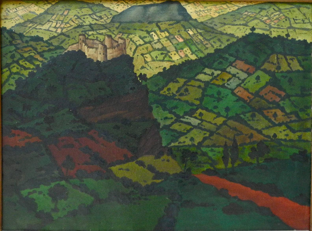 Imereti. Red road by David Kakabadze — hand-painted botanical oil painting reproduction on canvas