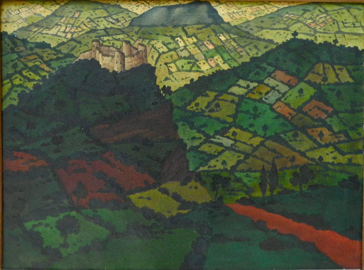 Imereti. Red road by David Kakabadze — hand-painted botanical oil painting reproduction on canvas