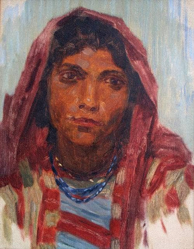 Romani girl in modern living room
