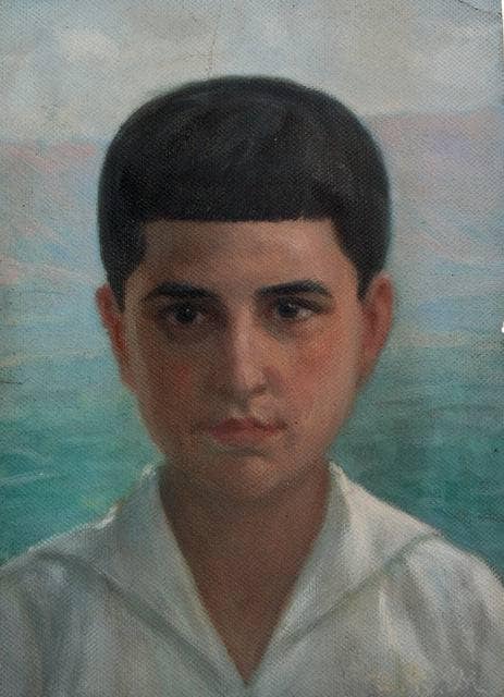 Portrait of the artist's son by Ivan MrkviÑka — hand-painted portrait oil painting reproduction on canvas