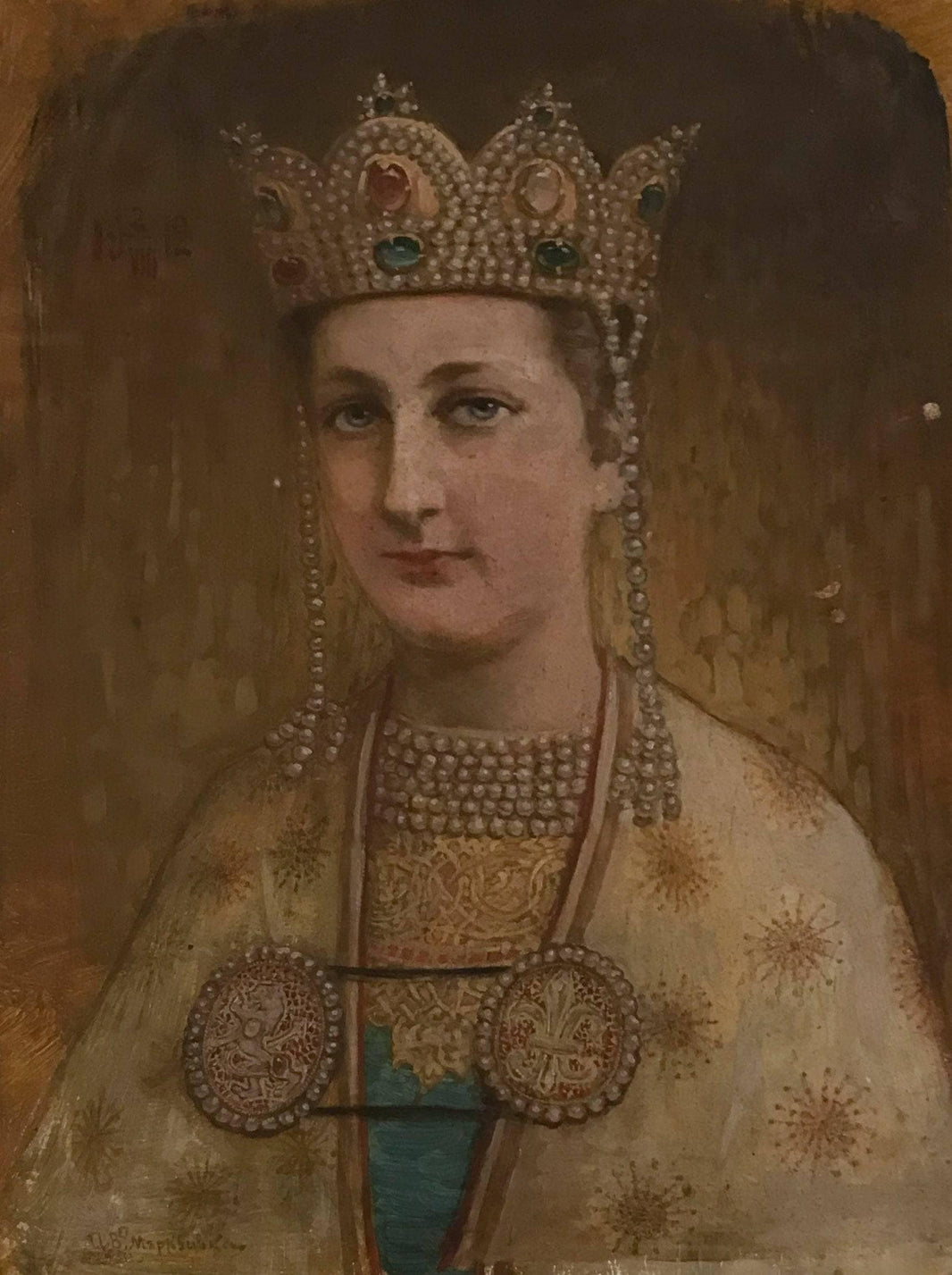 Portrait of Princess Evdokia by Ivan MrkviÑka — hand-painted portrait oil painting reproduction on canvas