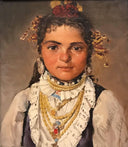 Lazarka by Ivan MrkviÑka — female oil painting wall art, Impressionism