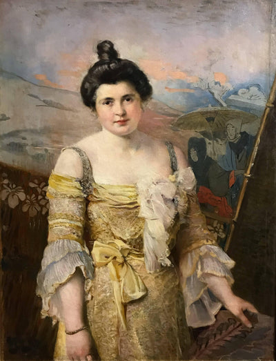 Portrait of a Lady in Yellow in study