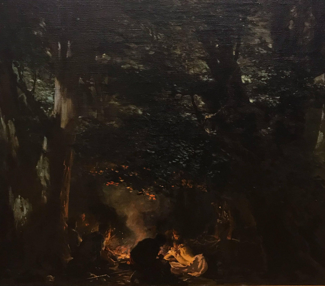 Haiduti in the Forest by Ivan MrkviÑka — hand-painted landscape oil painting reproduction on canvas