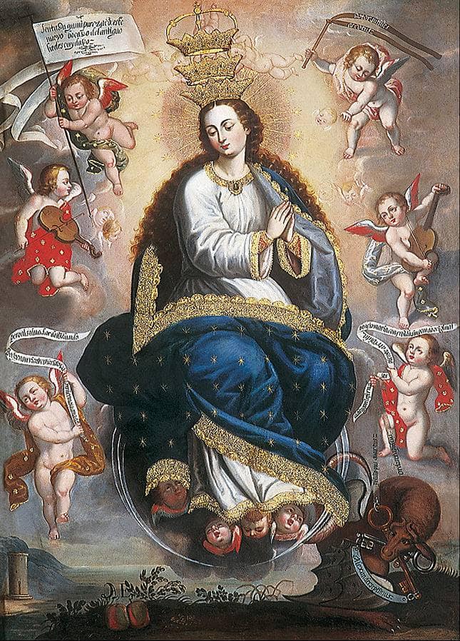 Immaculate Virgin Victorious over the Serpent of Heresy by Basilio Santa Cruz Pumacallao — hand-painted cultural oil painting reproduction on canvas