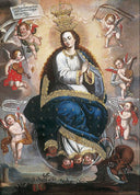 Immaculate Virgin Victorious over the Serpent of Heresy by Basilio Santa Cruz Pumacallao — portraits oil painting wall art, Baroque