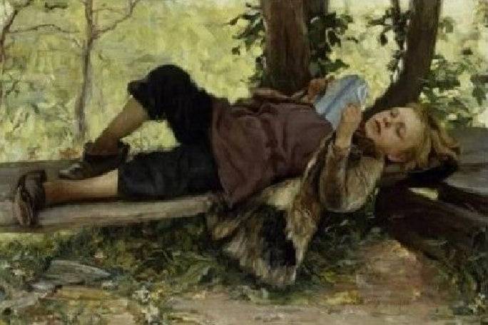 Country Boy Reading a Pamphlet - Ivan Tvorozhnikov